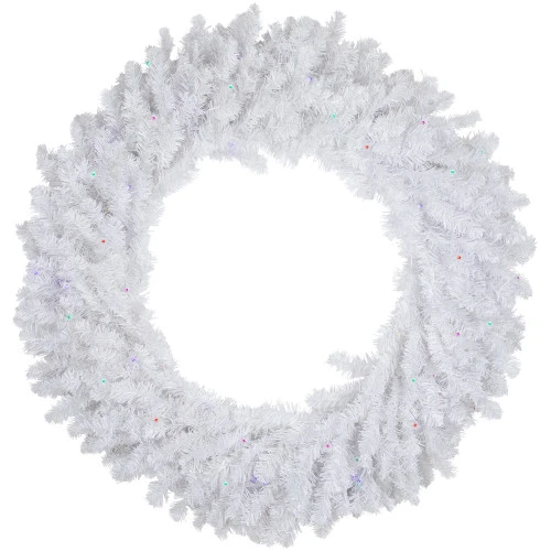 Northlight Pre-Lit White Pine Battery Operated Christmas Wreath - 36" - Multicolor LED Lights 3 Northlight Pre-Lit White Pine Battery Operated Christmas Wreath - 36" - Multicolor LED Lights
