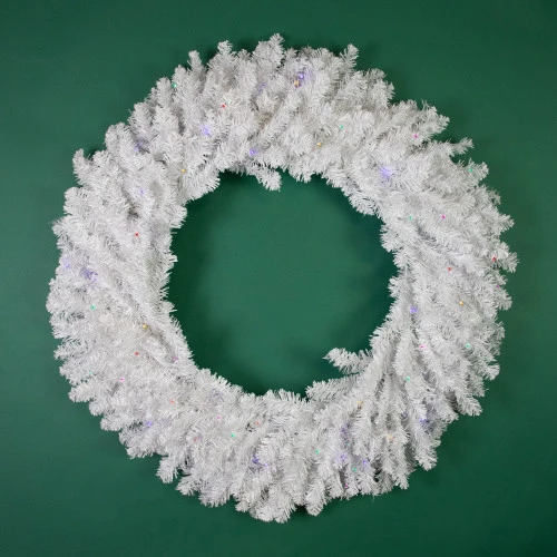 Northlight Pre-Lit White Pine Battery Operated Christmas Wreath - 36" - Multicolor LED Lights 9 Northlight Pre-Lit White Pine Battery Operated Christmas Wreath - 36" - Multicolor LED Lights - Image 7