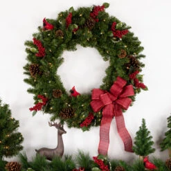 Northlight Pre-Lit Canadian Pine Artificial Christmas Wreath - 30" - Clear Lights -Festival northlight v15904 styled 37264.1701364490