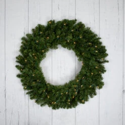 Northlight Pre-Lit Canadian Pine Artificial Christmas Wreath - 30" - Clear Lights -Festival northlight v15904 woodfloor 33146.1701364490