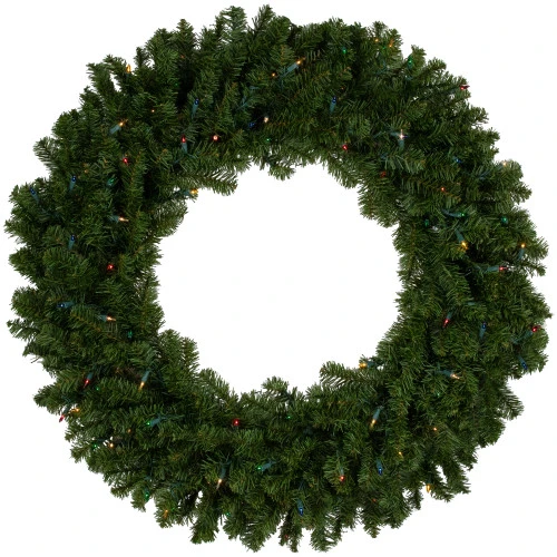 Northlight Pre-Lit Canadian Pine Artificial Christmas Wreath - 36" - Multi Lights 3 Northlight Pre-Lit Canadian Pine Artificial Christmas Wreath - 36" - Multi Lights
