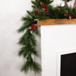 Northlight White Valley Pine With Pine Cones Artificial Christmas Garland - 9' X 14" - Unlit -Festival northlight v15922 styled2 12545.1689085520
