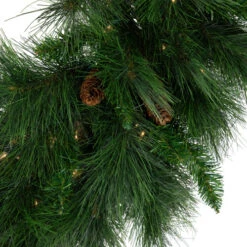 Northlight Pre-Lit White Valley Pine Artificial Pinecone Christmas Wreath - 36" - Clear Lights -Festival northlight v15936 03 01067.1691247505