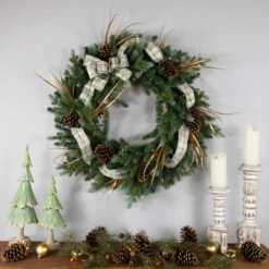 Northlight Real Touch™? Pre-Lit Blue Spruce Artificial Christmas Wreath - 48" - Clear Lights -Festival northlight v94163 styled 2 83062.1691161227