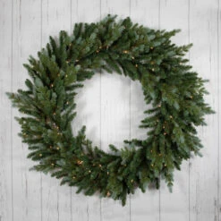 Northlight Real Touch™? Pre-Lit Blue Spruce Artificial Christmas Wreath - 48" - Clear Lights -Festival northlight v94163 woodfloors 65215.1691161227