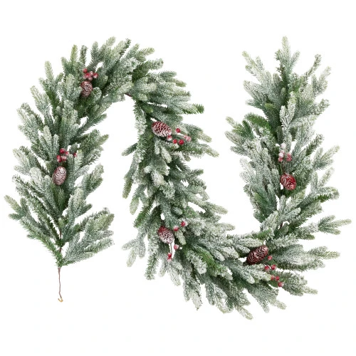 Northlight Real Touch™? Flocked Snowcap Grove Fir Artificial Christmas Garland - 7' X 15" - Unlit 4 Northlight Real Touch™? Flocked Snowcap Grove Fir Artificial Christmas Garland - 7' X 15" - Unlit - Image 2