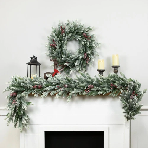 Northlight Real Touch™? Flocked Snowcap Grove Fir Artificial Christmas Garland - 7' X 15" - Unlit 5 Northlight Real Touch™? Flocked Snowcap Grove Fir Artificial Christmas Garland - 7' X 15" - Unlit - Image 3