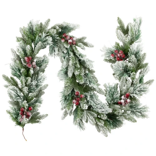Northlight Real Touch™? Flocked Calloway Fir With Berries Artificial Christmas Garland - 7' X 12" - Unlit 4 Northlight Real Touch™? Flocked Calloway Fir With Berries Artificial Christmas Garland - 7' X 12" - Unlit - Image 2
