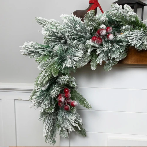 Northlight Real Touch™? Flocked Calloway Fir With Berries Artificial Christmas Garland - 7' X 12" - Unlit 6 Northlight Real Touch™? Flocked Calloway Fir With Berries Artificial Christmas Garland - 7' X 12" - Unlit - Image 4