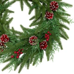 Northlight Real Touch™? Wind River Fir With Glittered Pinecones Artificial Christmas Wreath - 24" - Unlit -Festival northlight v96307 02 47978.1726279112