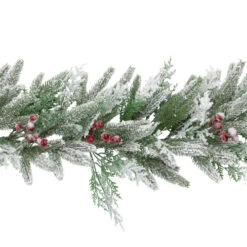 Northlight Real Touch™? Flocked Wind River Fir With Berries Artificial Christmas Garland - 7' X 12" - Unlit -Festival northlight v96308 02 81501.1726279111