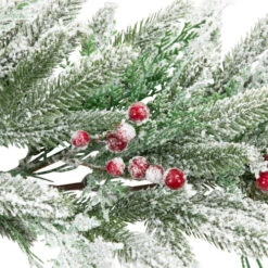 Northlight Real Touch™? Flocked Wind River Fir With Berries Artificial Christmas Garland - 7' X 12" - Unlit -Festival northlight v96308 03 59285.1726279112