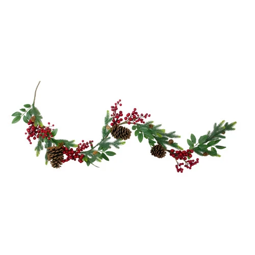 Northlight 5' X 4.75" Pine Springs, Berries And Pine Cones Artificial Christmas Garland - Unlit 3 Northlight 5' X 4.75" Pine Springs, Berries And Pine Cones Artificial Christmas Garland - Unlit