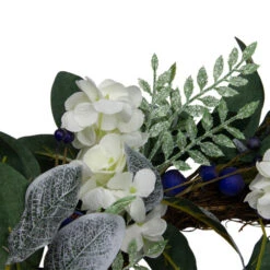 Northlight Iced Hydrangeas, Blueberries, And Foliage Artificial Christmas Wreath - 26 Inch, Unlit -Festival northlight vm26545 3 47904.1665611928