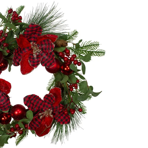 Northlight Magnolia And Red Berries Artificial Christmas Wreath - 22-Inch, Unlit 8 Northlight Magnolia And Red Berries Artificial Christmas Wreath - 22-Inch, Unlit - Image 6