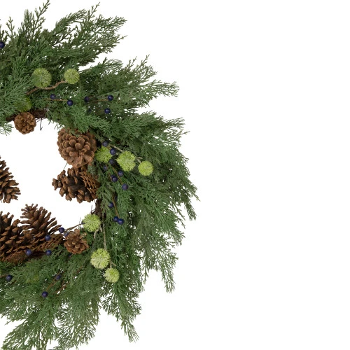 Northlight Pinecones And Blueberries Artificial Christmas Wreath, 28-Inch, Unlit 6 Northlight Pinecones And Blueberries Artificial Christmas Wreath, 28-Inch, Unlit - Image 4