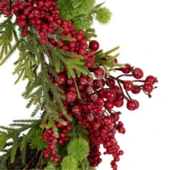 Northlight Red Berry And Frosted Pine Christmas Wreath, 28-Inch, Unlit -Festival northlight vm92764 3 18906.1659734622