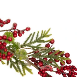 Northlight 5' X 8" Frosted Pine And Red Berry Christmas Garland - Unlit 7 Northlight 5' X 8" Frosted Pine And Red Berry Christmas Garland - Unlit -Festival northlight vm92777 2 62763.1659734337