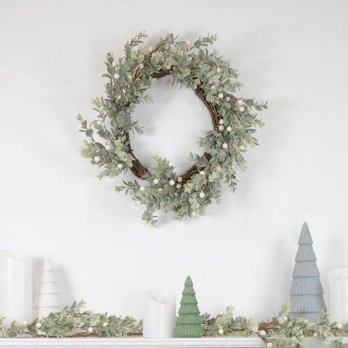 Northlight Real Touch™? Berry And Eucalyptus Christmas Wreath - 18" - Unlit 4 Northlight Real Touch™? Berry And Eucalyptus Christmas Wreath - 18" - Unlit - Image 2