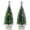 Northlight LED Lighted Mini Bottle Brush Pine Christmas Village Trees - Warm White - Set Of 2 -Festival northlight xh99387 1 87444.1698958253