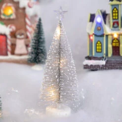 Northlight LED Lighted Mini Bottle Brush With Star Topper Christmas Village Trees - Set Of 2 -Festival northlight xh99389 styled 06289.1698958253