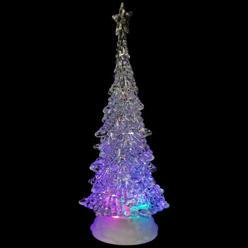 Northlight LED Lighted Acrylic Christmas Tree With Star Decoration - 12" - Multicolor Lights 6 Northlight LED Lighted Acrylic Christmas Tree With Star Decoration - 12" - Multicolor Lights - Image 4