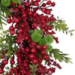 Northlight Artificial Frosted Red Berry And Pine Christmas Wreath, 28-Inch, Unlit -Festival northlight yk93235 3 94096.1654189218