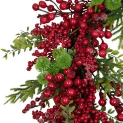 Northlight Artificial Frosted Red Berry And Pine Christmas Wreath, 28-Inch, Unlit -Festival northlight yk93235 5 62054.1723684243