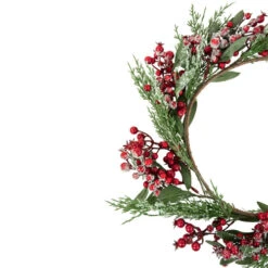 Northlight Real Touch™? Frosted Berries And Pine Artificial Christmas Wreath - 18" - Unlit -Festival northlight yk93252 2 95169.1678185723