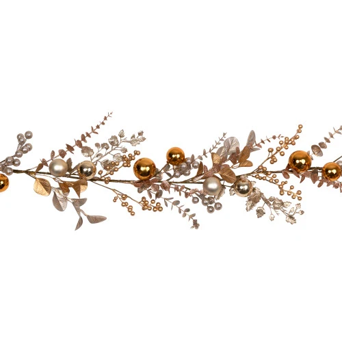 Northlight Glittered Mixed Leaves And Berries Artificial Christmas Garland - 6' X 9" - Unlit 5 Northlight Glittered Mixed Leaves And Berries Artificial Christmas Garland - 6' X 9" - Unlit - Image 3