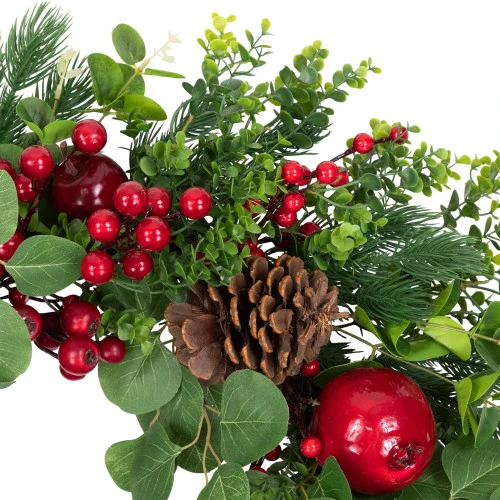 Northlight Crabapple And Berries Boxwood And Pine Artificial Christmas Wreath - 26" - Unlit 7 Northlight Crabapple And Berries Boxwood And Pine Artificial Christmas Wreath - 26" - Unlit - Image 5