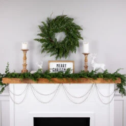 Northlight 15' Shiny Silver Metallic Faceted Beaded Christmas Garland - Unlit 10 Northlight 15' Shiny Silver Metallic Faceted Beaded Christmas Garland - Unlit -Festival northlight ys28261 styled20on20fireplace 12254.1686403316