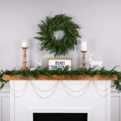 Northlight 15' Gold Lame Beaded Artificial Christmas Garland - Unlit -Festival northlight ys28265 styled20on20fireplace 58972.1686403319