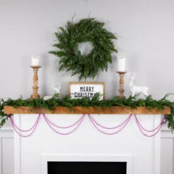Northlight 15' Shiny Metallic Pink Beaded Christmas Garland, Unlit 9 Northlight 15' Shiny Metallic Pink Beaded Christmas Garland, Unlit -Festival northlight ys28271 pink styled20on20fireplace 80781.1686143936