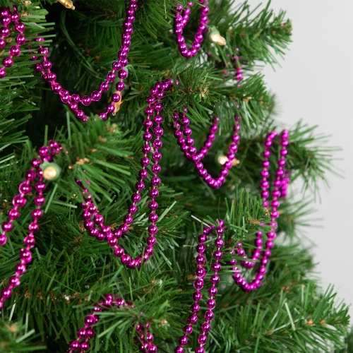 Northlight 15' Shiny Metallic Pink Beaded Christmas Garland, Unlit 4 Northlight 15' Shiny Metallic Pink Beaded Christmas Garland, Unlit - Image 2