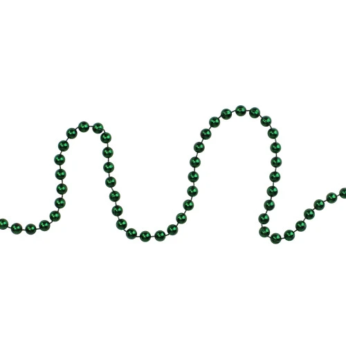 Northlight 15' Shiny Metallic Green Beaded Christmas Garland - Unlit 6 Northlight 15' Shiny Metallic Green Beaded Christmas Garland - Unlit - Image 4