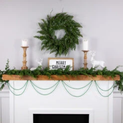 Northlight 15' Shiny Metallic Green Beaded Christmas Garland - Unlit 9 Northlight 15' Shiny Metallic Green Beaded Christmas Garland - Unlit -Festival northlight ys28275 styled20on20fireplace 26385.1686143934