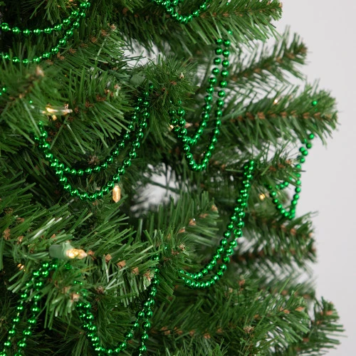 Northlight 15' Shiny Metallic Green Beaded Christmas Garland - Unlit 4 Northlight 15' Shiny Metallic Green Beaded Christmas Garland - Unlit - Image 2