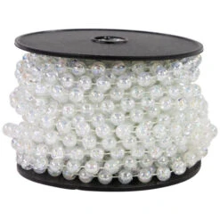 Northlight 33' Clear Iridescent Beaded Artificial Christmas Garland, Unlit