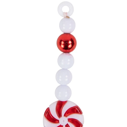 Northlight 9' Red And White Peppermint Candy Beaded Christmas Garland, Unlit 8 Northlight 9' Red And White Peppermint Candy Beaded Christmas Garland, Unlit - Image 6