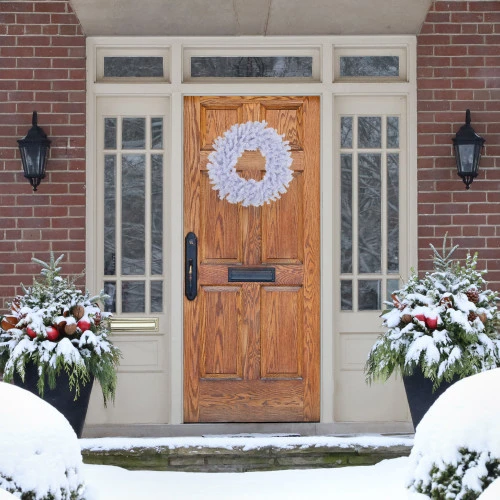 Northlight White Crystal Spruce Artificial Christmas Wreath - 20" - Unlit 4 Northlight White Crystal Spruce Artificial Christmas Wreath - 20" - Unlit - Image 2