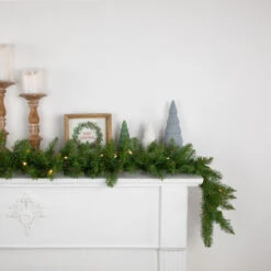 Northlight Pre-Lit Northern Pine Artificial Christmas Garland - 9' X 10" - Warm White LED Lights