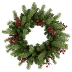 Northlight Real Touch™? Noble Fir With Berries Artificial Christmas Wreath - Unlit - 24" -Festival northlight z85364 updated2022new 41206.1697819517
