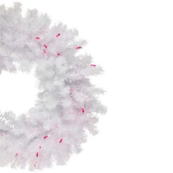 Northlight Pre-Lit Geneva White Spruce Artificial Christmas Wreath, 24-Inch, Pink Lights -Festival northlight z92378 2 updated2022 92117.1709320416