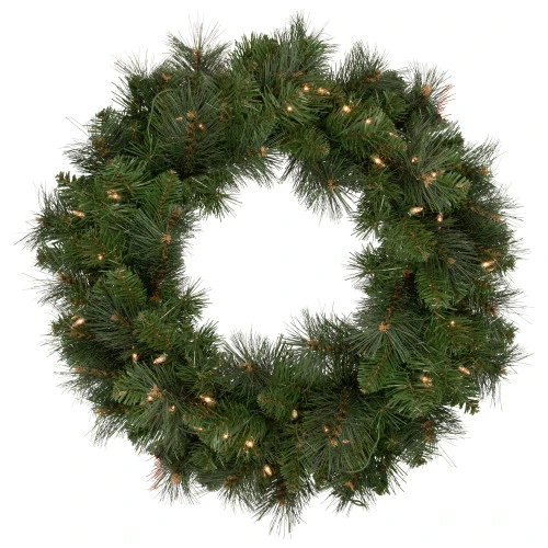 Northlight Mixed Beaver Pine Artificial Christmas Wreath, 24-Inch, Clear Lights 3 Northlight Mixed Beaver Pine Artificial Christmas Wreath, 24-Inch, Clear Lights