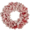 Northlight Pre-Lit Flocked Red Artificial Christmas Wreath, 24-Inch, Clear Lights -Festival northlight z92857 1update 14612.1659036890