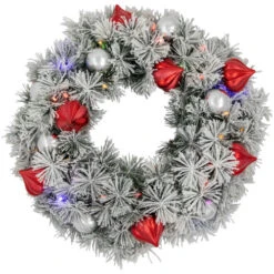 Northlight Pre-Lit Battery Operated Snowy Bristle Pine Christmas Wreath - 24" - Dual Color LED Lights 10 Northlight Pre-Lit Battery Operated Snowy Bristle Pine Christmas Wreath - 24" - Dual Color LED Lights -Festival northlight z95348 02 04338.1694706553