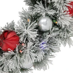 Northlight Pre-Lit Battery Operated Snowy Bristle Pine Christmas Wreath - 24" - Dual Color LED Lights 12 Northlight Pre-Lit Battery Operated Snowy Bristle Pine Christmas Wreath - 24" - Dual Color LED Lights -Festival northlight z95348 04 48924.1695225154