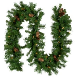 Northlight Pre-Lit Dakota Red Pine Artificial Christmas Garland - 9' X 12" - Clear AlwaysLit Lights