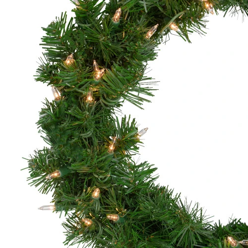 Northlight Deluxe Windsor Pine Artificial Christmas Wreath - 18" - Clear Lights 4 Northlight Deluxe Windsor Pine Artificial Christmas Wreath - 18" - Clear Lights - Image 2